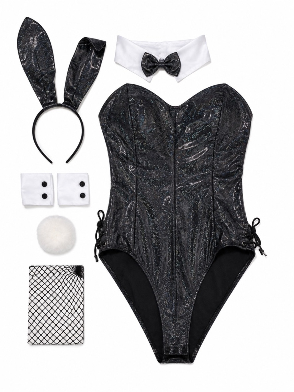 New - Playboy Bunny Costume in 2XL | Includes Ears, Tail, Cuffs, and Fishnets